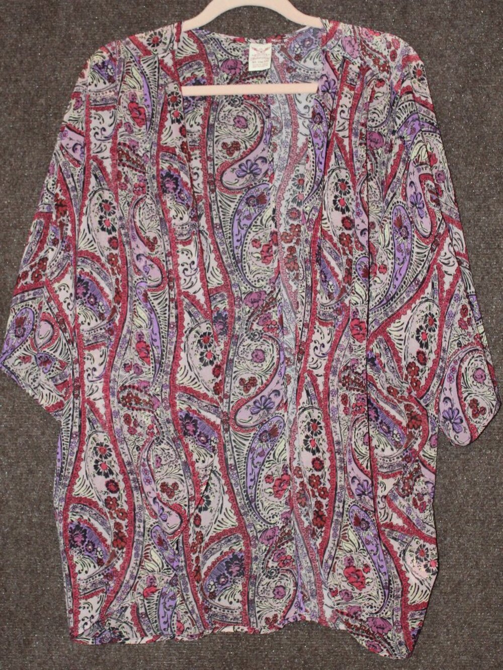 Faded Glory Womens Size XL 16-18 Multi Colored Kimono Purple/Red C connis_closet